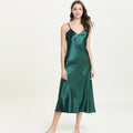 Sexy Long Satin Rayon Sleepwear Suspender Nightgown - FabFemina