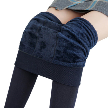 Warm Winter Leggings For Women High Waist Solid Color Velvet Leggings - FabFemina