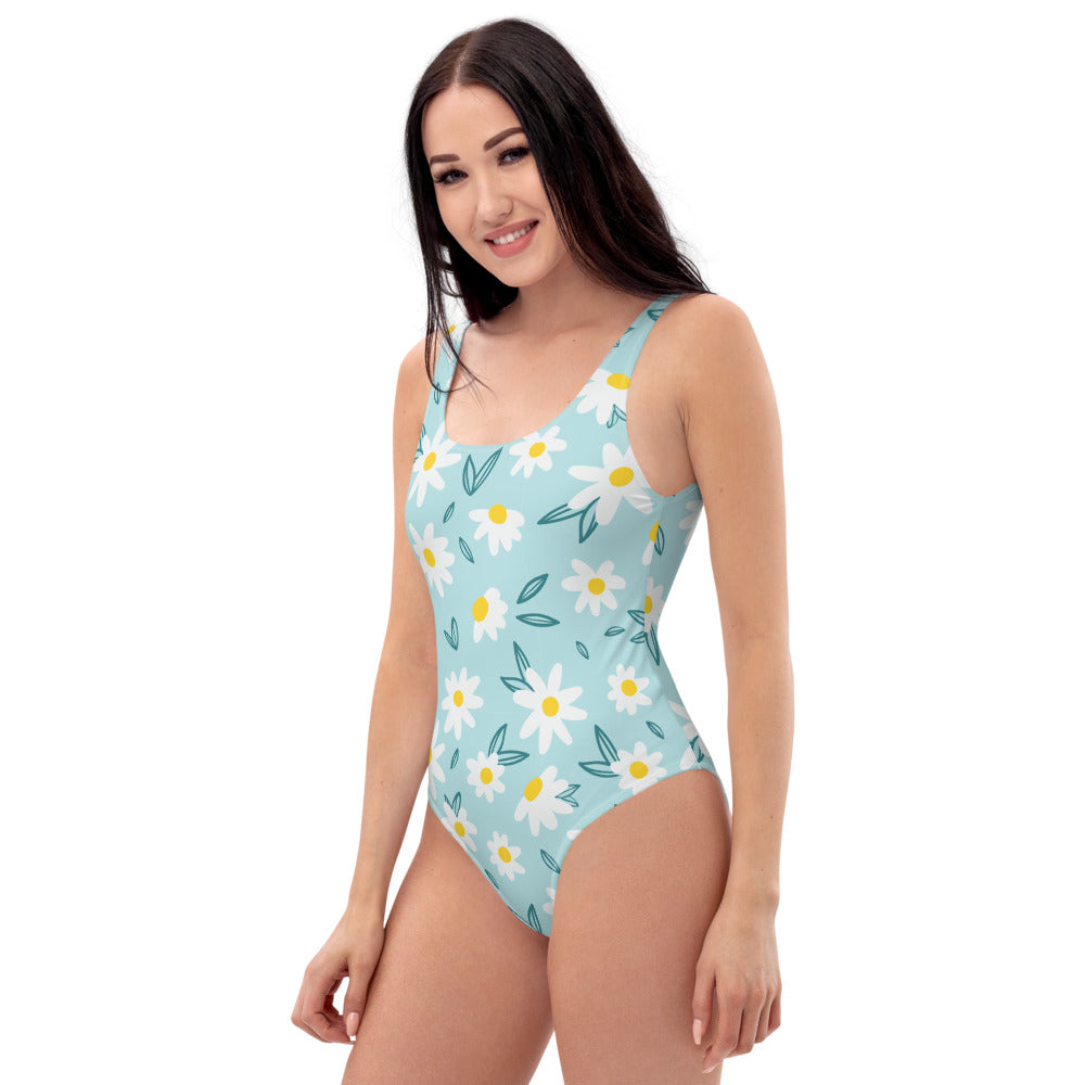 Floral Print One-Piece Swimsuit - FabFemina