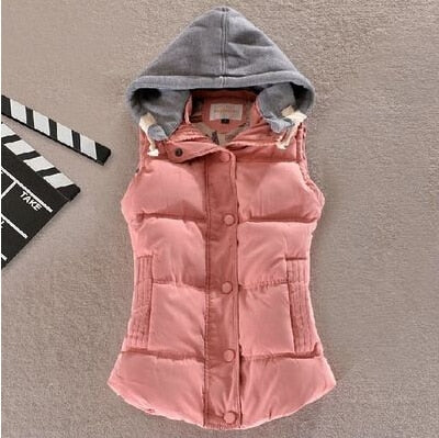 Women Vest Winter Coat Casual Pocket Hooded Waistcoat Sleeveless Jacket - FabFemina