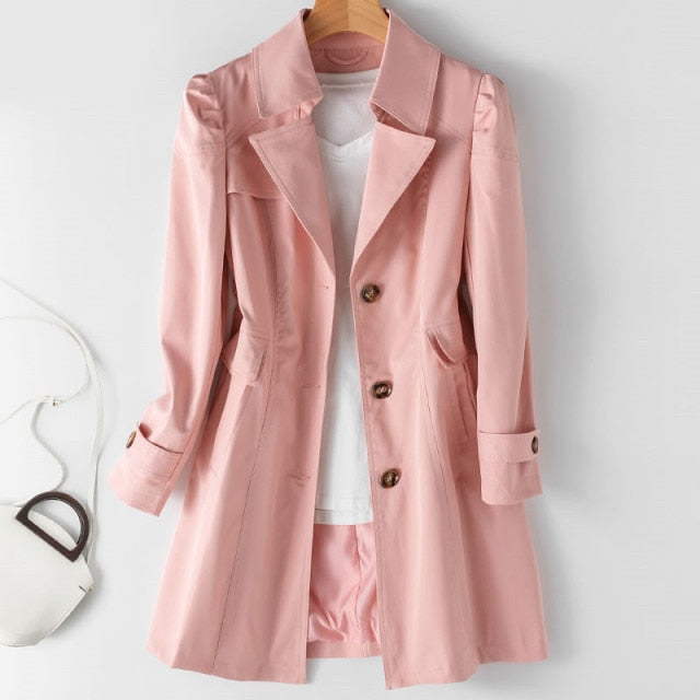 Spring Autumn Trench Coat for Women - FabFemina