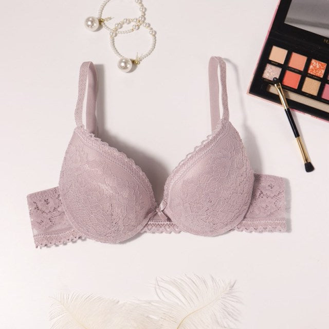 Sexy Lace 3/4 Cup Plunge Underwire Bras - FabFemina