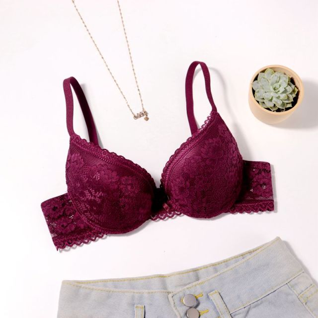 Sexy Lace 3/4 Cup Plunge Underwire Bras - FabFemina