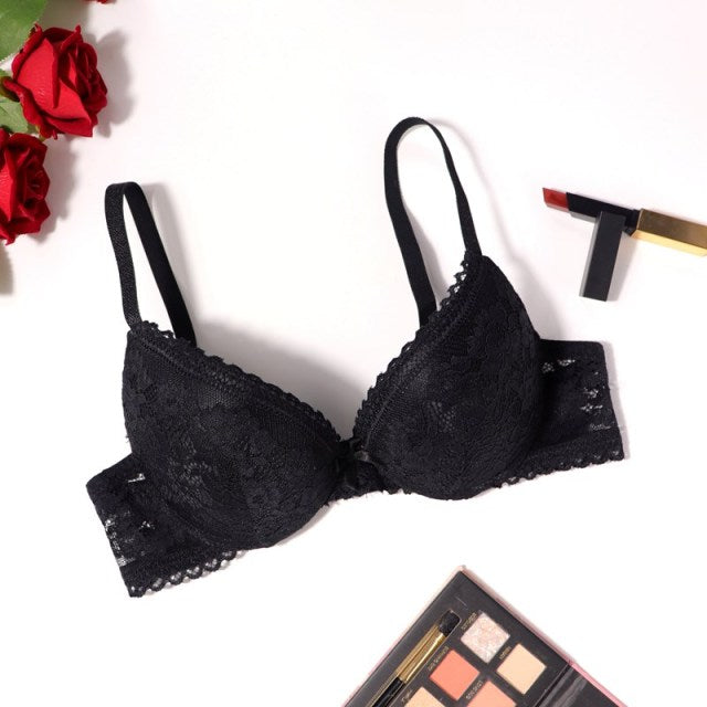 Sexy Lace 3/4 Cup Plunge Underwire Bras - FabFemina