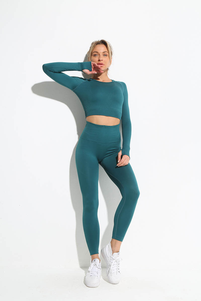 Seamless Yoga Two Piece Set For Women Zipper Long Sleeve Shirt And  Drawstring Leggings Petite Sports Leggings For Workout On Sale Now! Item  #230228 From Champselysees, $31.8